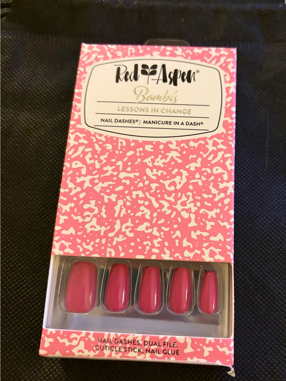 Red Aspen “Bambi’s Lessons in Change” Pink Press-On Nail Dashes
